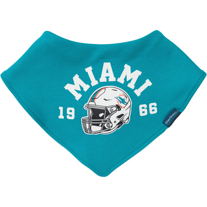 3-Pack Baby Neutral Miami Dolphins Bibs and Burp Cloth Set NFL NFL