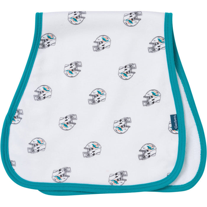 3-Pack Baby Neutral Miami Dolphins Bibs and Burp Cloth Set NFL NFL