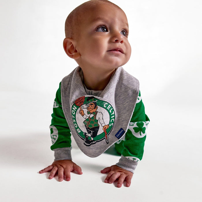 3-Piece Baby Neutral Boston Celtics Bandana Bib and Burp Cloth Set NBA NBA®