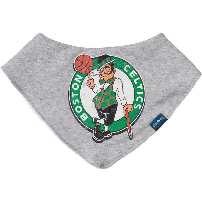 3-Piece Baby Neutral Boston Celtics Bandana Bib and Burp Cloth Set Accessories Gerber®