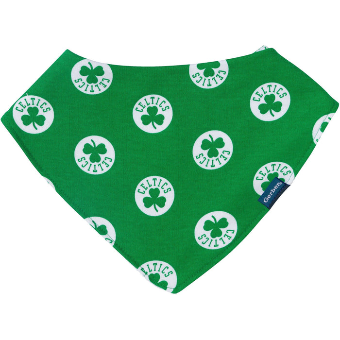 3-Piece Baby Neutral Boston Celtics Bandana Bib and Burp Cloth Set Accessories Gerber®