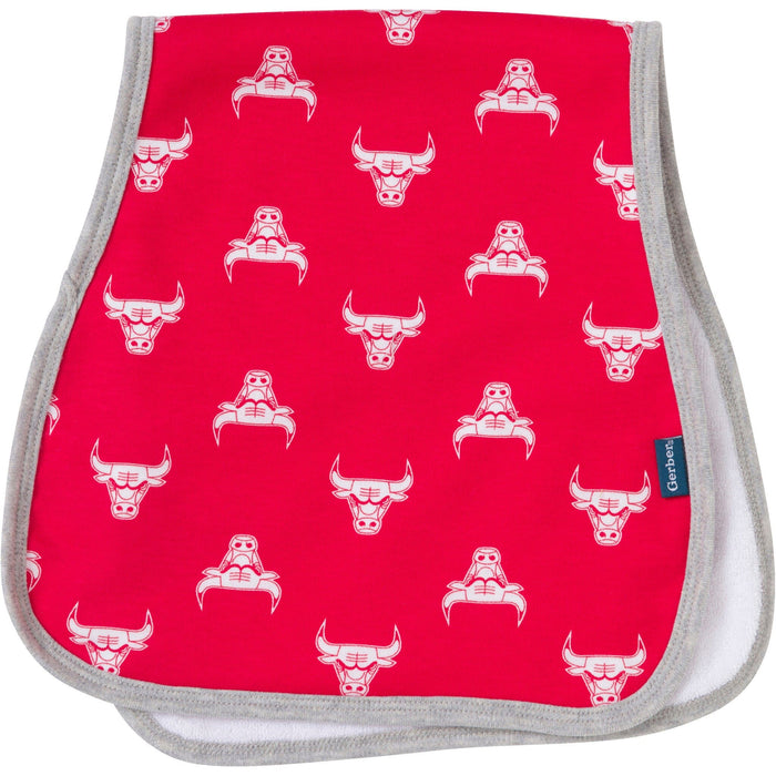 3-Piece Baby Neutral Chicago Bulls Bandana Bib and Burp Cloth Set Accessories Gerber®