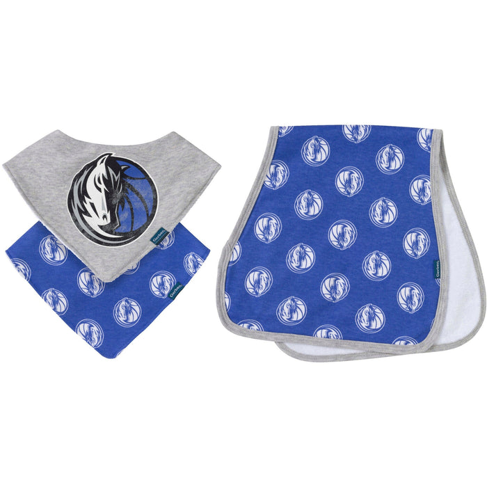 3-Piece Baby Neutral Dallas Mavericks Bandana Bib and Burp Cloth Set Accessories Gerber®