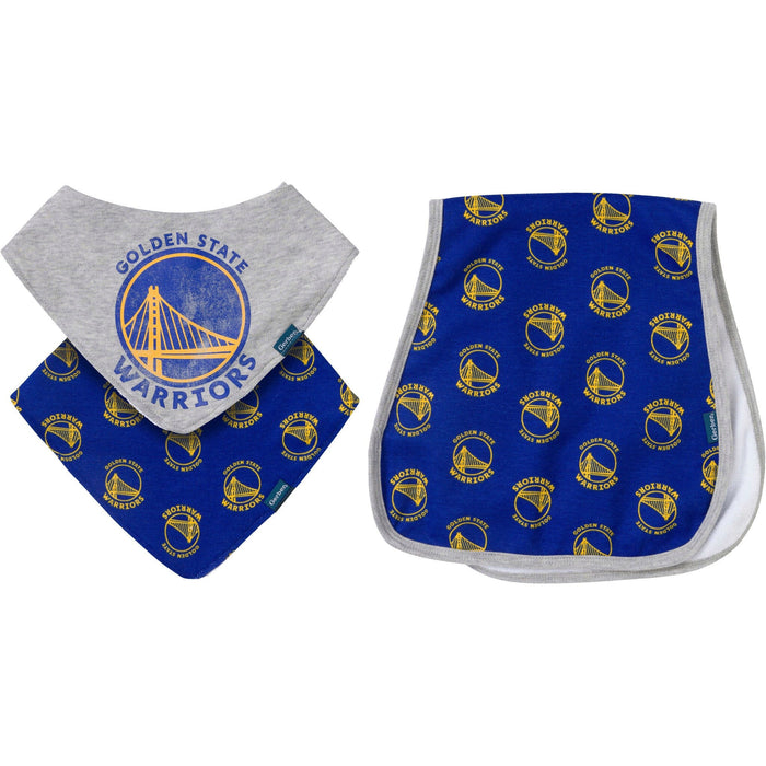 3-Piece Baby Neutral Golden State Warriors Bandana Bib and Burp Cloth Set Accessories Gerber®