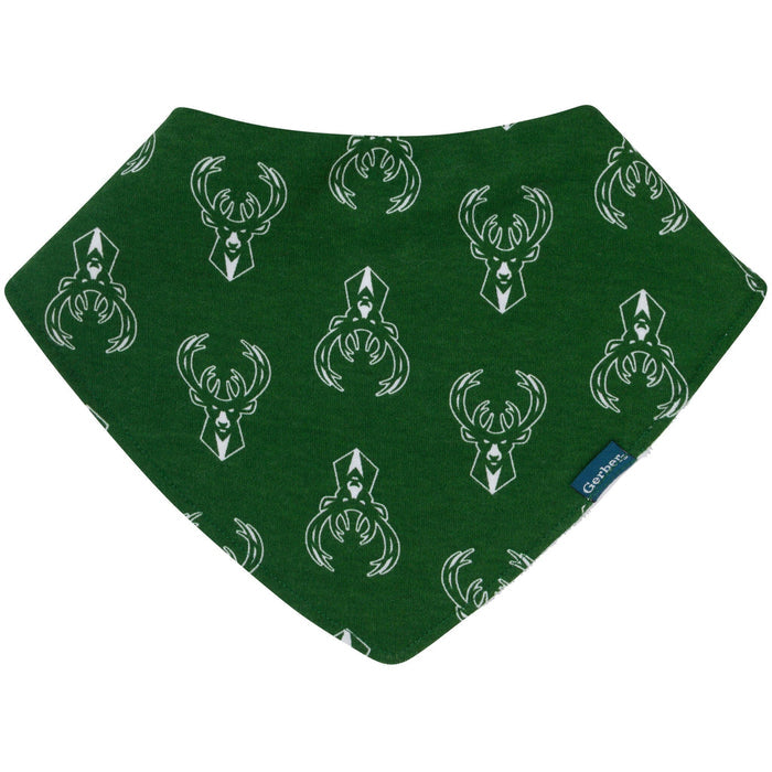 3-Piece Baby Neutral Milwaukee Bucks Bandana Bib and Burp Cloth Set Accessories Gerber®