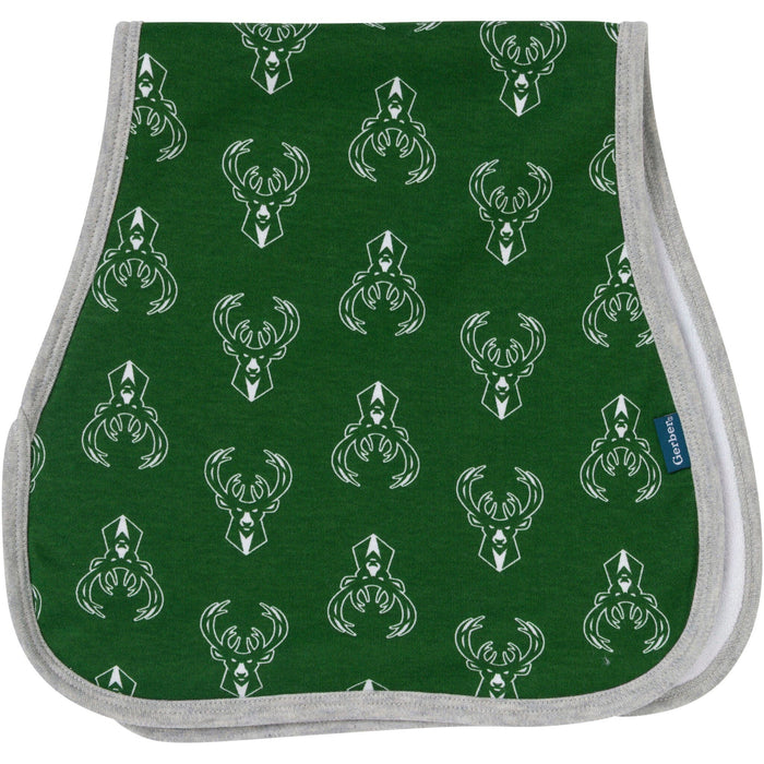 3-Piece Baby Neutral Milwaukee Bucks Bandana Bib and Burp Cloth Set Accessories Gerber®