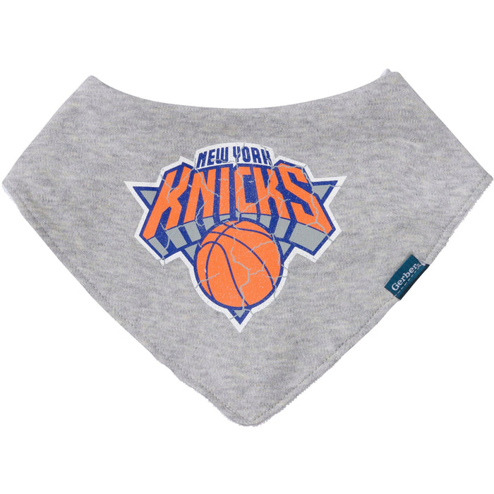3-Piece Baby Neutral New York Knicks Bandana Bib and Burp Cloth Set Accessories Gerber®