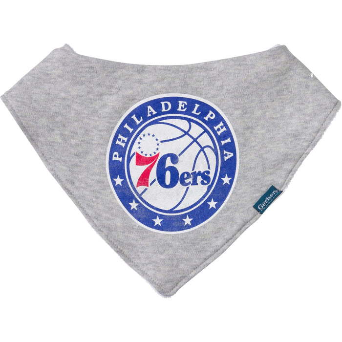 3-Piece Baby Neutral Philadelphia Sixers Bandana Bib and Burp Cloth Set Accessories Gerber®
