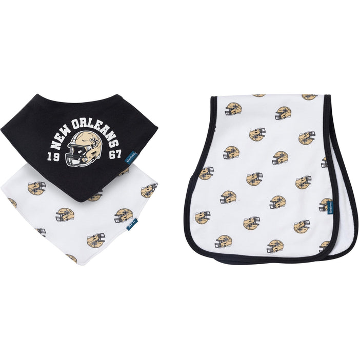 3-Pack Baby Neutral New Orleans Saints Bibs and Burp Cloth Set NFL NFL