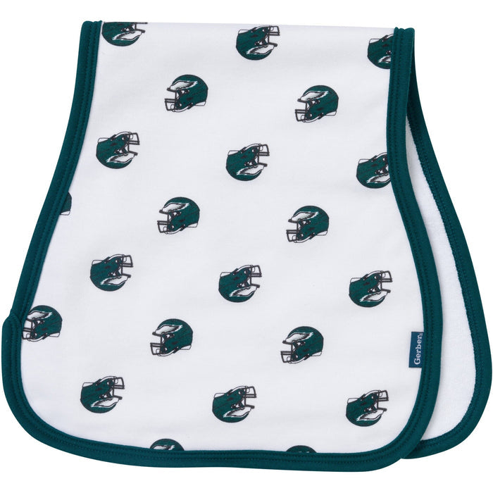 3-Pack Baby Neutral Philidelphia Eagles Bibs and Burp Cloth Set NFL NFL
