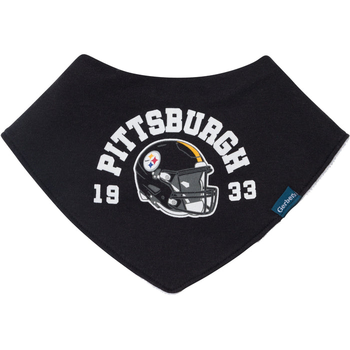 3-Pack Baby Neutral Pittsburgh Steelers Bibs and Burp Cloth Set NFL NFL