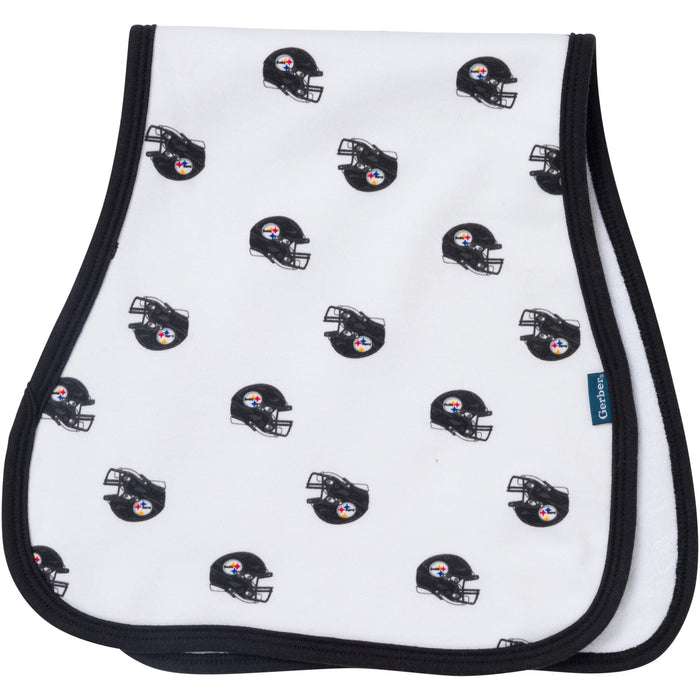 3-Pack Baby Neutral Pittsburgh Steelers Bibs and Burp Cloth Set NFL NFL