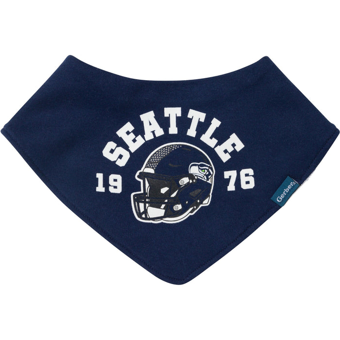 3-Pack Baby Neutral Seattle Seahawks Bibs and Burp Cloth Set NFL NFL
