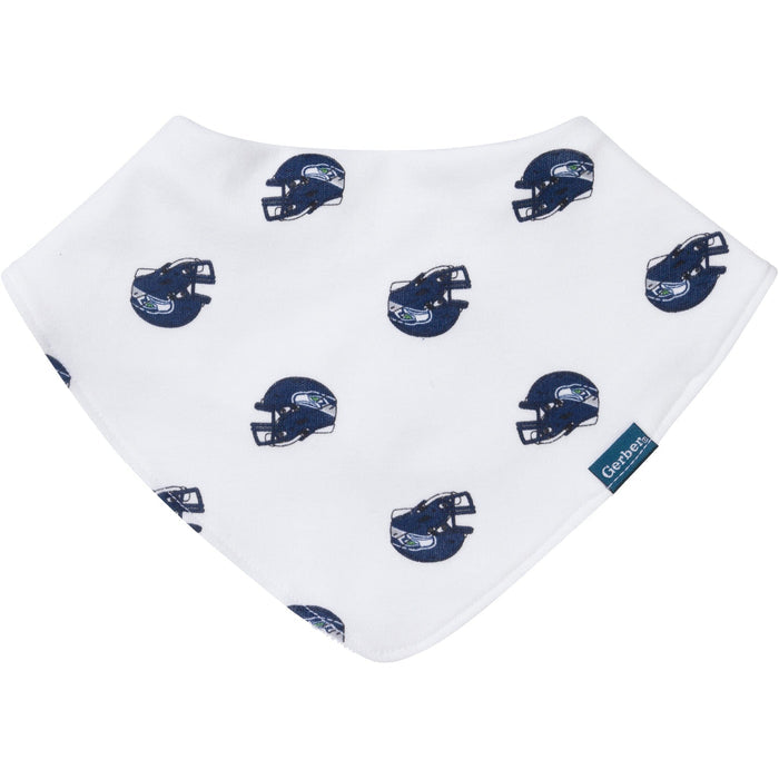 3-Pack Baby Neutral Seattle Seahawks Bibs and Burp Cloth Set NFL NFL