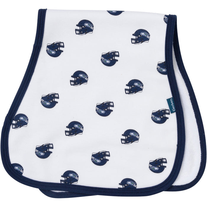 3-Pack Baby Neutral Seattle Seahawks Bibs and Burp Cloth Set NFL NFL