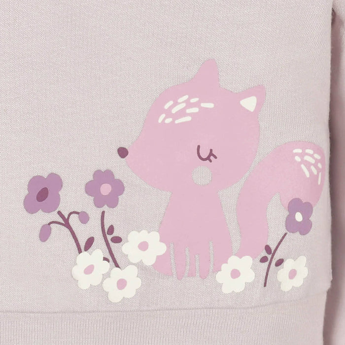 3-Piece Baby & Toddler Girls Purple Woodland French Terry Top, Tulle Tutu, & Legging Set