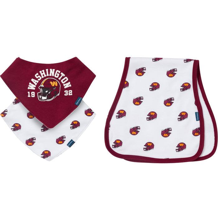3-Pack Baby Neutral Commanders Bibs and Burp Cloth Set NFL NFL