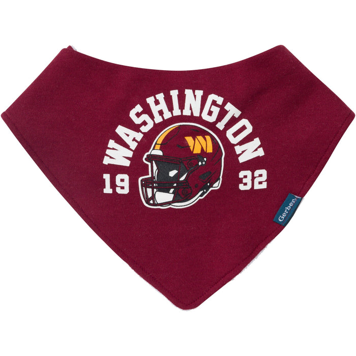 3-Pack Baby Neutral Commanders Bibs and Burp Cloth Set NFL NFL