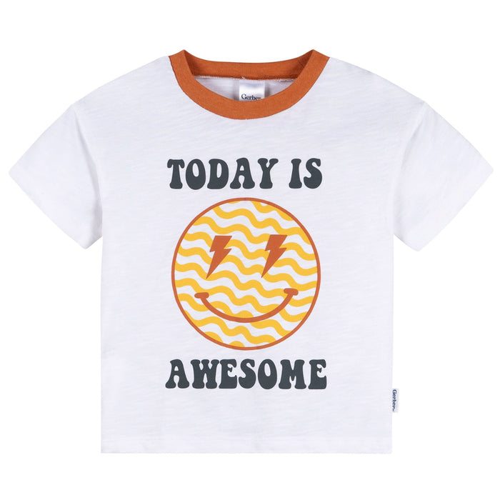 3-Piece Infant & Toddler Boys Awesome Yellow T-Shirts & Shorts Outfits & Sets Gerber®