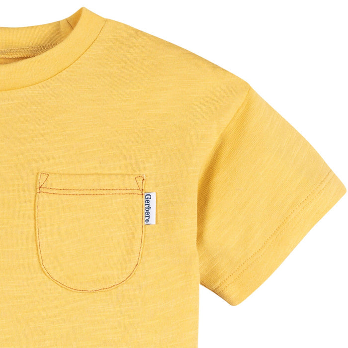 3-Piece Infant & Toddler Boys Awesome Yellow T-Shirts & Shorts Outfits & Sets Gerber®