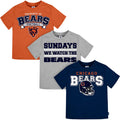 3-Piece Infant & Toddler Neutral Chicago Bears T-Shirts NFL NFL