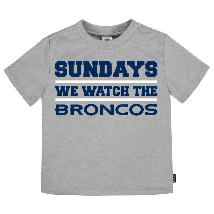 3-Piece Infant & Toddler Neutral Denver Broncos T-Shirts Tops NFL
