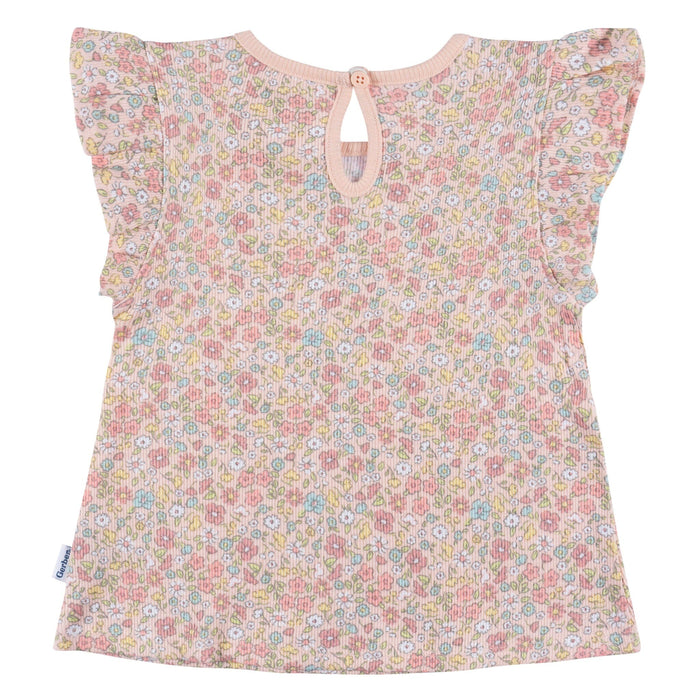 3-Piece Infant & Toddler Girls Pink Floral Shirt and Shorts Set