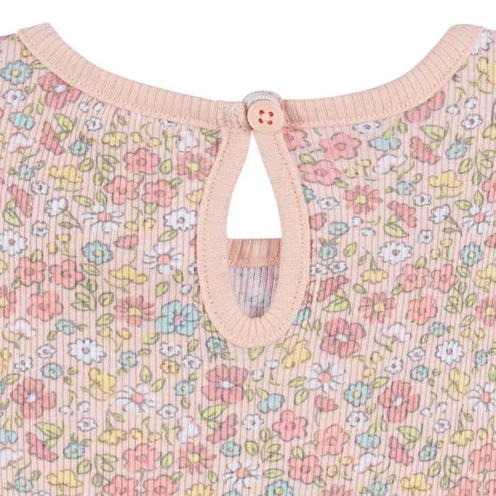 3-Piece Infant & Toddler Girls Pink Floral Shirt and Shorts Set
