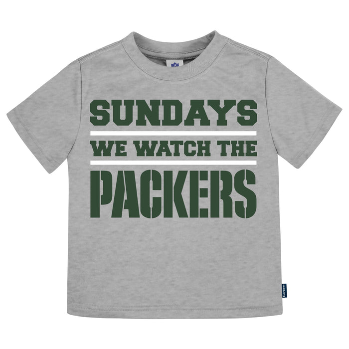 3-Piece Infant & Toddler Neutral Green Bay Packers T-Shirts Tops NFL
