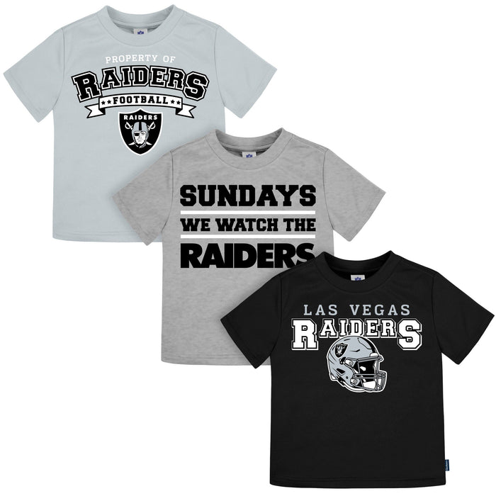 3-Piece Infant & Toddler Neutral Las Vegas Raiders T-Shirts Tops NFL
