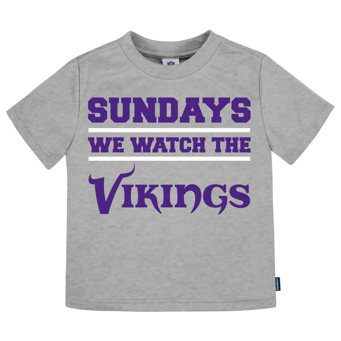 3-Piece Infant & Toddler Neutral Minnesota Vikings T-Shirts Tops NFL