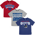 3-Piece Infant & Toddler Neutral New York Giants T-Shirts Tops NFL