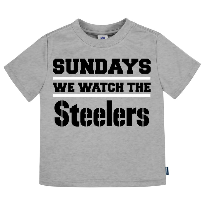 3-Piece Infant & Toddler Neutral Pittsburgh Steelers T-Shirts Tops NFL