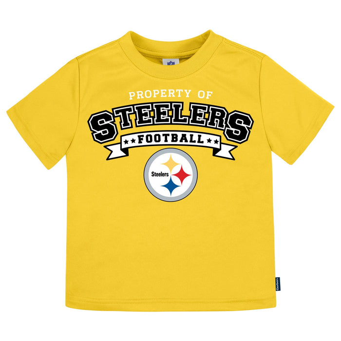 3-Piece Infant & Toddler Neutral Pittsburgh Steelers T-Shirts Tops NFL
