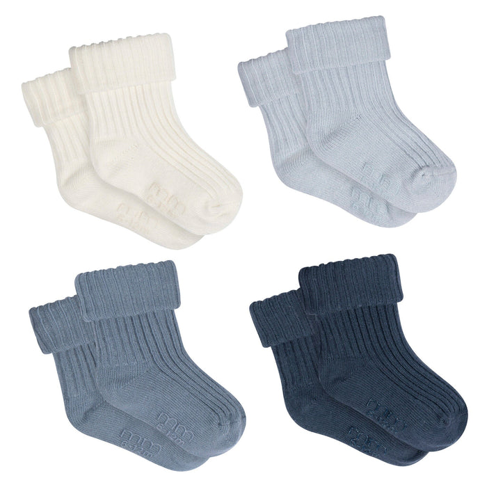 4-Pack Baby Boys Blue Rolled Cuff Ribbed Socks socks modern moments™ by Gerber®
