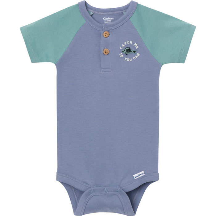 4-Pack Baby Boys Catch Me Fishing Short Sleeve Bodysuits onesies Gerber®