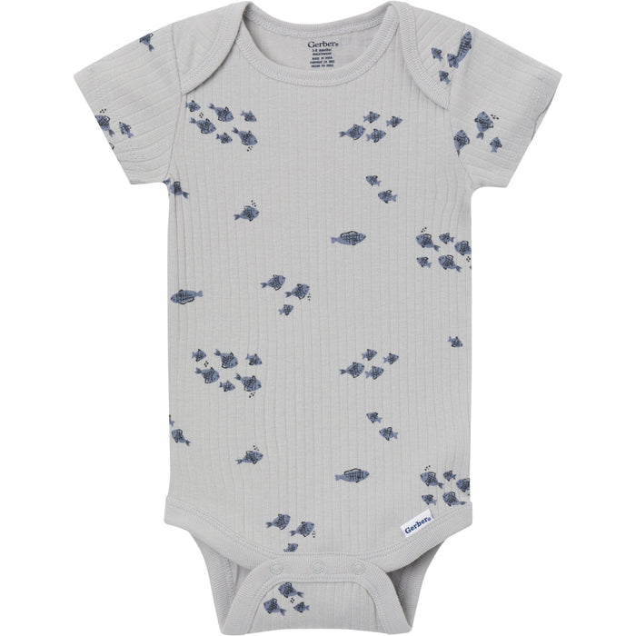 4-Pack Baby Boys Catch Me Fishing Short Sleeve Bodysuits onesies Gerber®