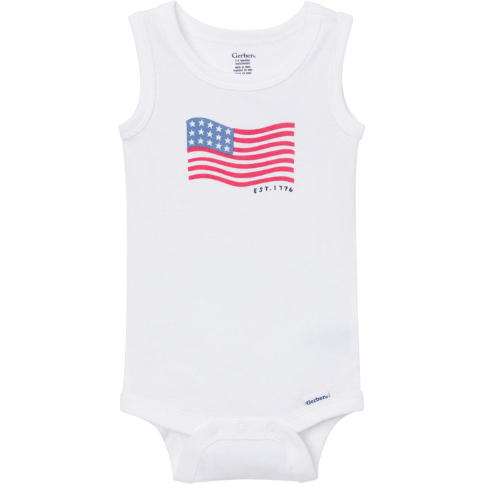 4-Pack Baby Boys Stars & Stripes Sleeveless Bodysuits onesies Gerber®
