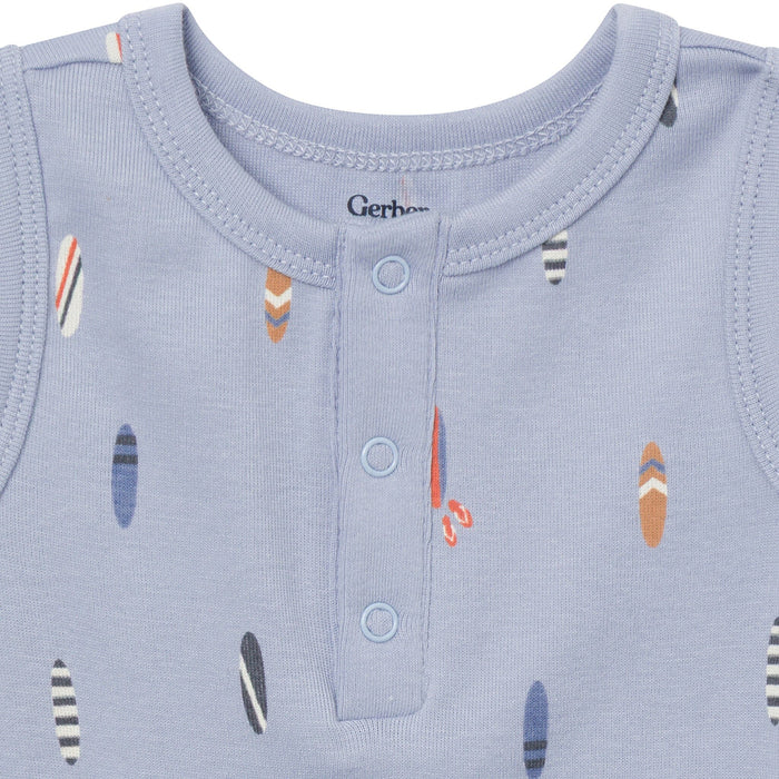 4-Pack Baby Boys Surfer Dude Sleeveless Bodysuits onesies Gerber®