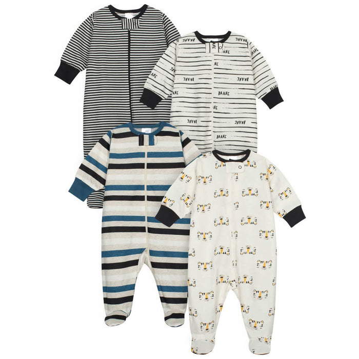 4-Pack Baby Boys Tiger Sleep N' Play