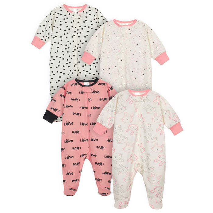 4-Pack Baby Girls Bunny Sleep N' Play