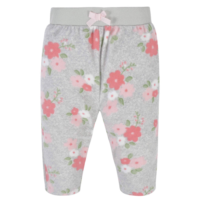 4-Pack Baby Girls Floral Microfleece Pants-Gerber Childrenswear