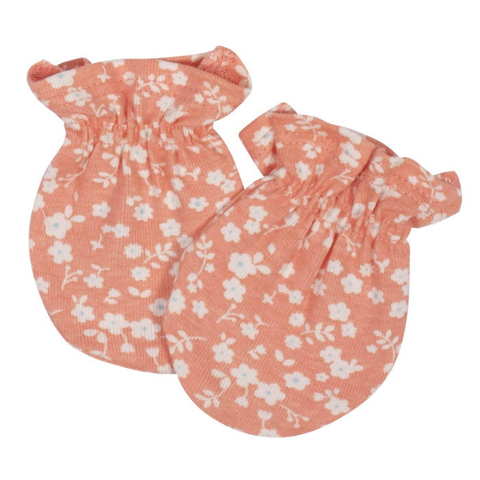 4-Pack Baby Girls Flower Pot Organic Mittens-Gerber Childrenswear