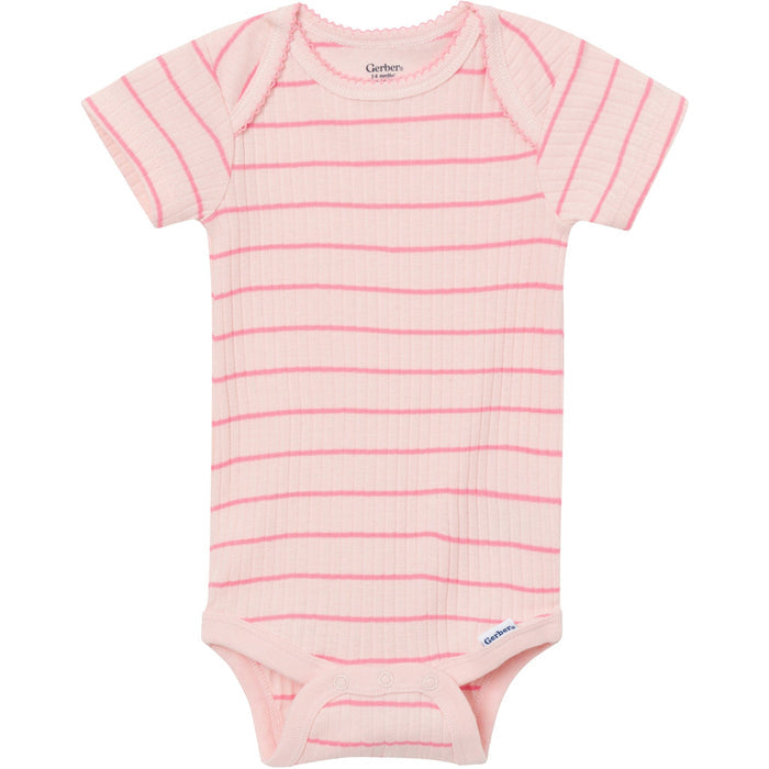 4-Pack Baby Girls Ladybug Pink Short Sleeve Bodysuits onesies Gerber®