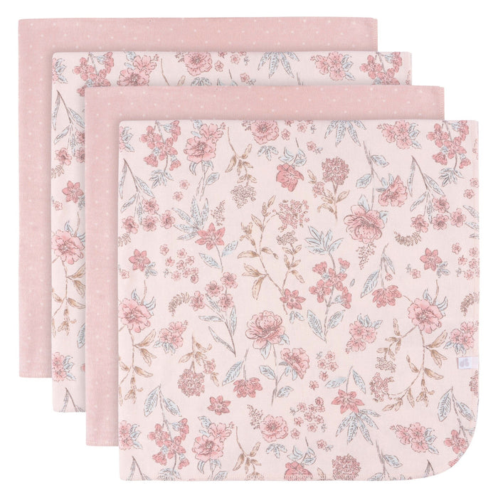 4-Pack Baby Girls Pink Cotton Flannel Blanket Blankets Gerber®
