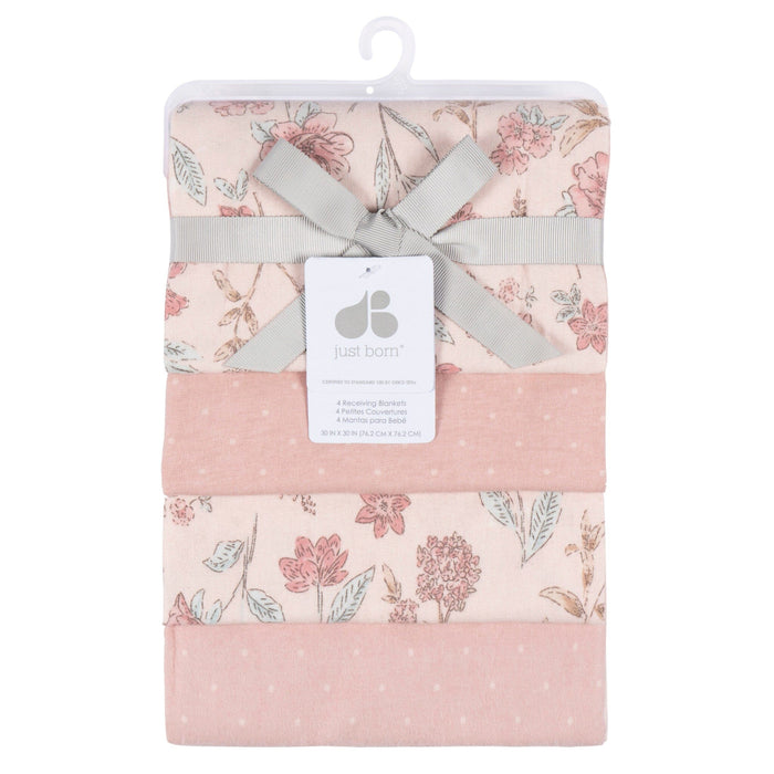 4-Pack Baby Girls Pink Cotton Flannel Blanket Blankets Gerber®