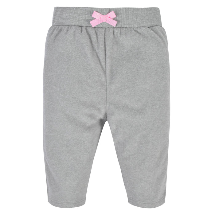 4-Pack Baby Girls Pink, Gray, & Black Microfleece Pants-Gerber Childrenswear