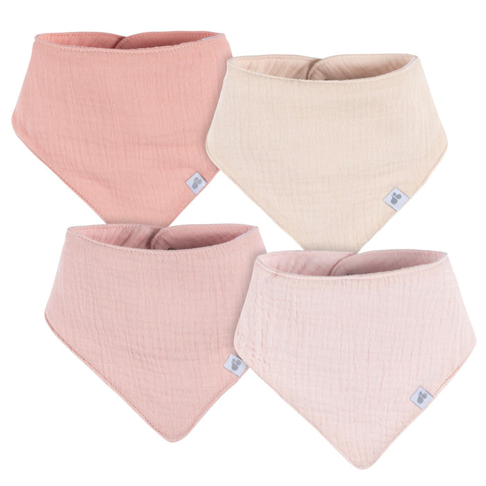 4-Pack Baby Girls Pink Multi Bandana Bib bibs Just Born®