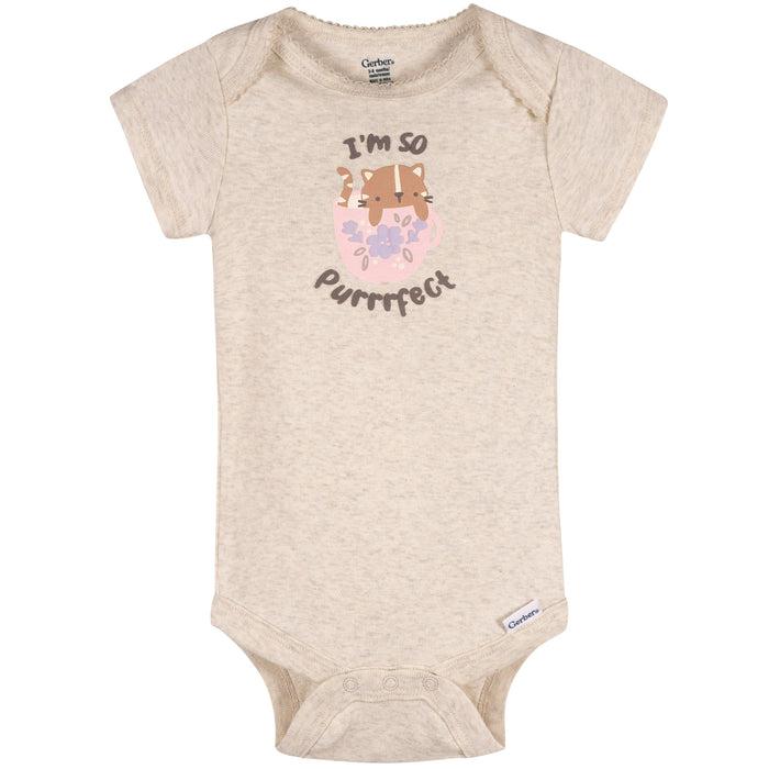 4-Pack Baby Girls Teacup Kittens Onesies® Bodysuits and Sleep 'N Play outfits Gerber®