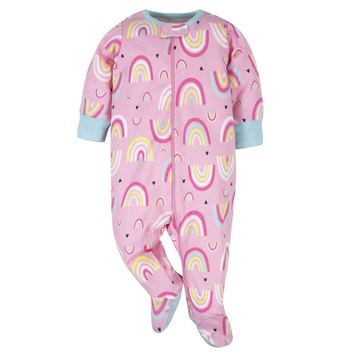 4-Pack Baby Girls Unicorns Sleep N' Plays-Gerber Childrenswear